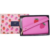 Wholesale - *OUTSIDE OF CA* SMALL STRAWBERRY PRINT ZIPPER WALLET IN GIFT BOX, UPC: 4890808260319
